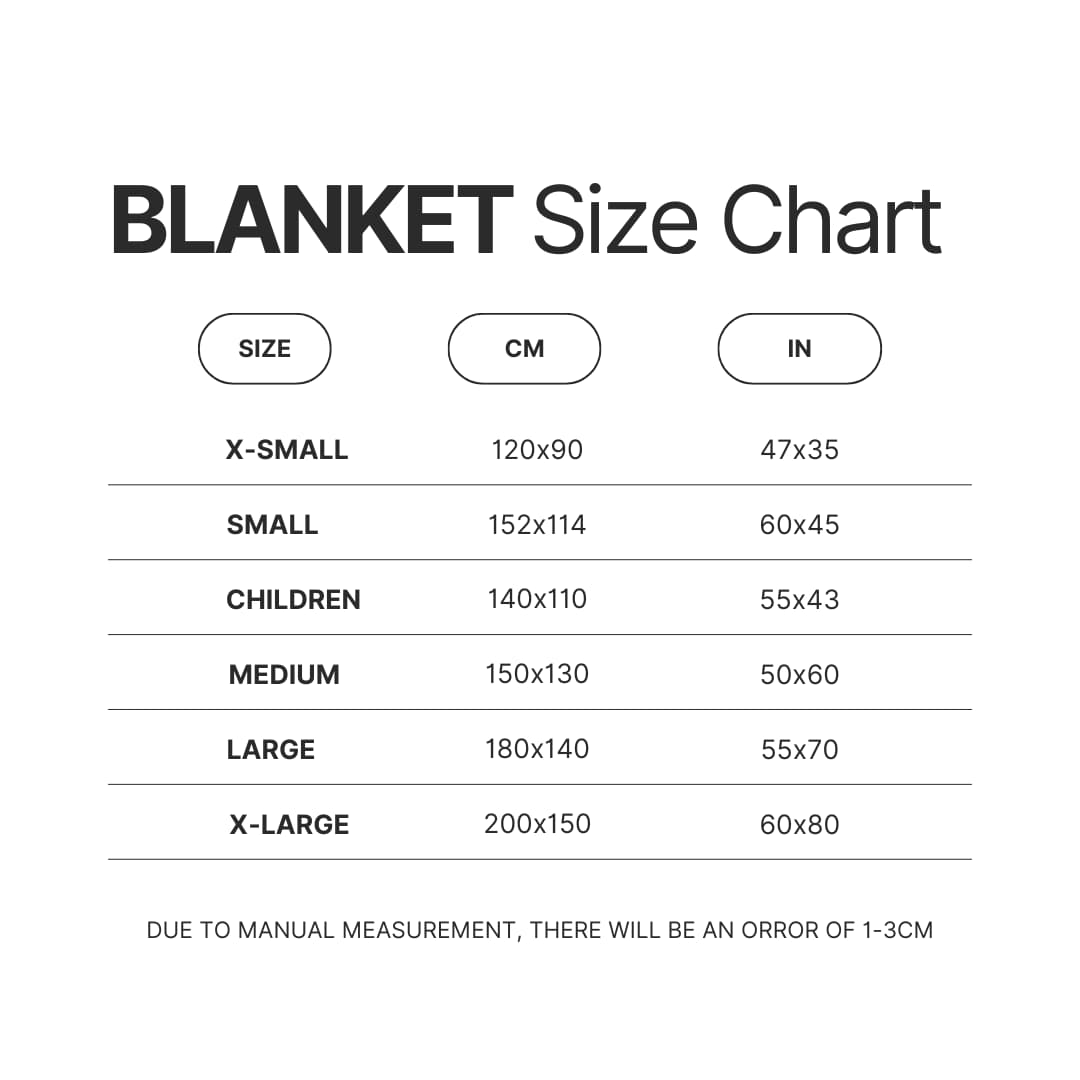 Blanket Size Chart - Kung Fu Panda Merch