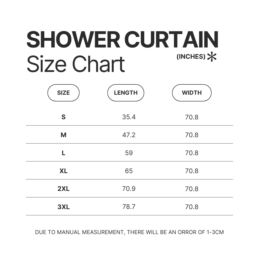 Shower Curtain Size Chart - Kung Fu Panda Merch